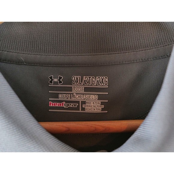Under Armour Men's‎ Polo 2xl Gray Embroidered POLO Shirt Heatgear - Picture 4 of 8